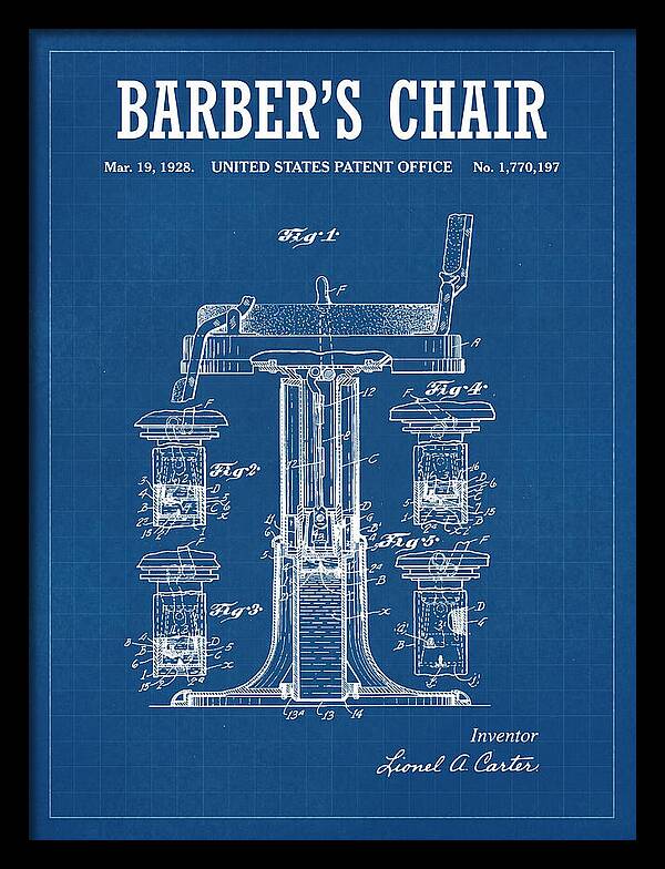 Barber's Chair Blueprint Patent Us1770197a