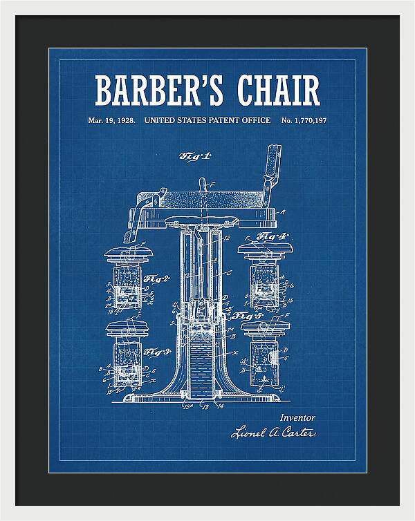 Barber's Chair Blueprint Patent Us1770197a