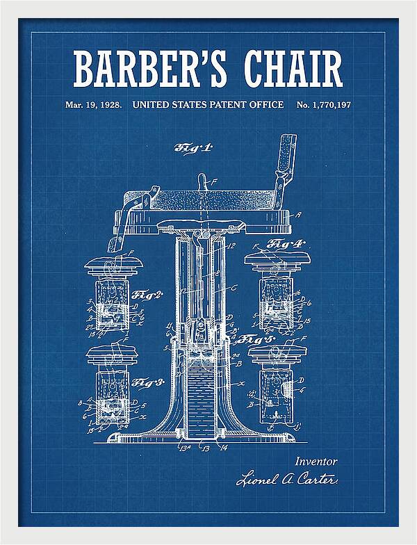 Barber's Chair Blueprint Patent Us1770197a