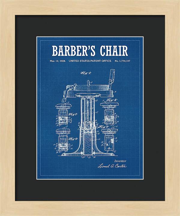 Barber's Chair Blueprint Patent Us1770197a