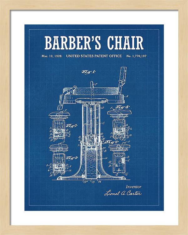 Barber's Chair Blueprint Patent Us1770197a