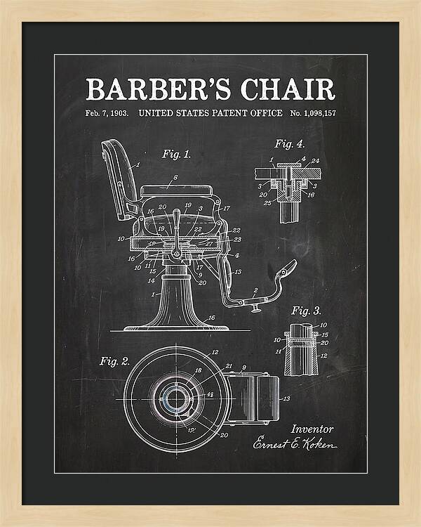 Barber's Chair Chalkboard Patent Us1098157a