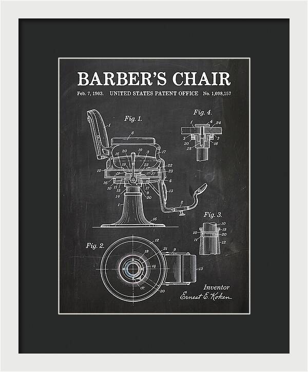 Barber's Chair Chalkboard Patent Us1098157a