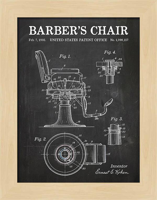 Barber's Chair Chalkboard Patent Us1098157a