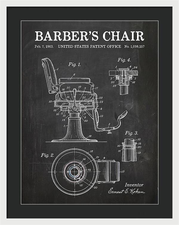 Barber's Chair Chalkboard Patent Us1098157a