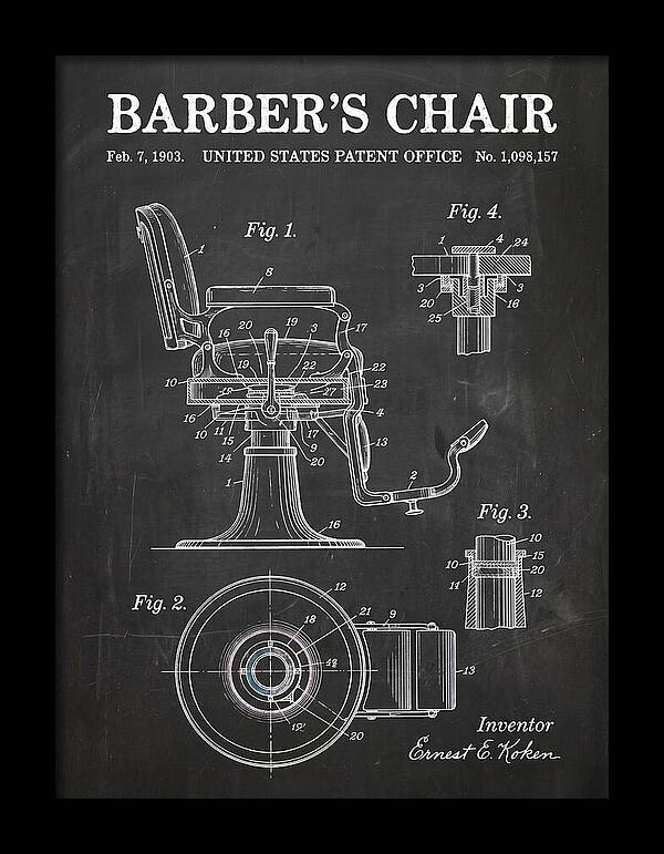 Barber's Chair Chalkboard Patent Us1098157a