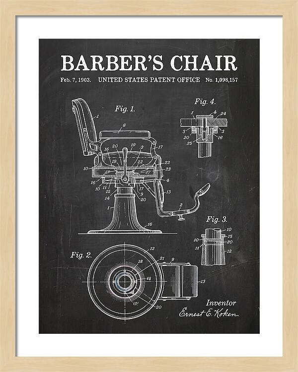 Barber's Chair Chalkboard Patent Us1098157a