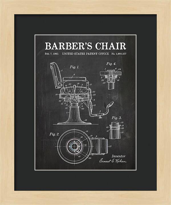 Barber's Chair Chalkboard Patent Us1098157a