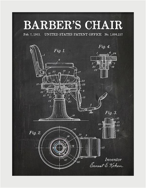 Barber's Chair Chalkboard Patent Us1098157a