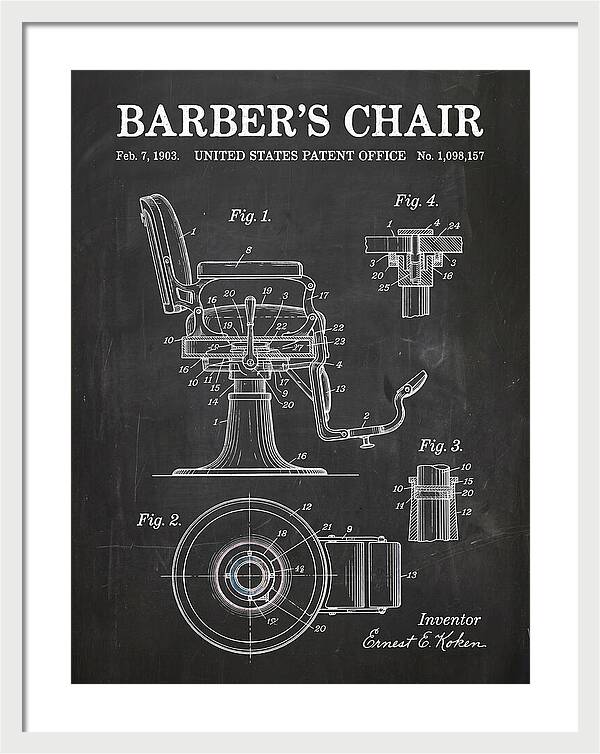 Barber's Chair Chalkboard Patent Us1098157a