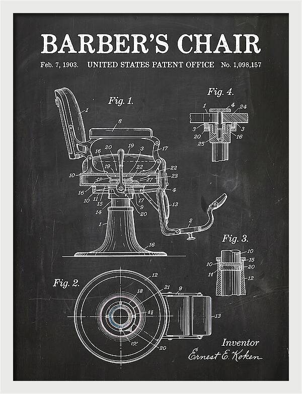 Barber's Chair Chalkboard Patent Us1098157a