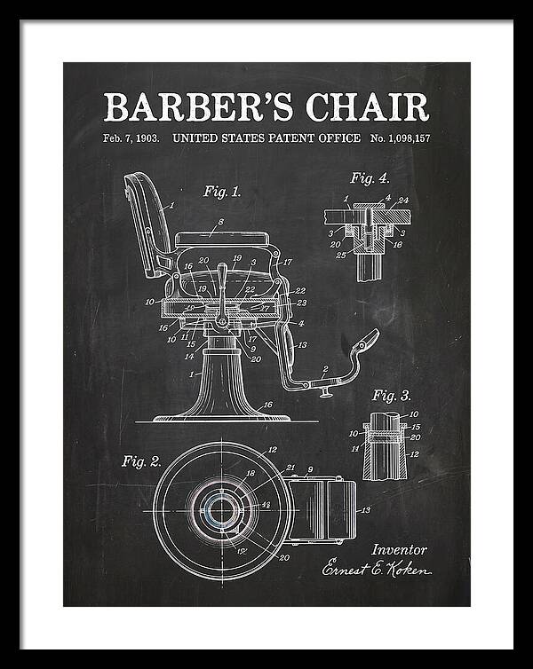 Barber's Chair Chalkboard Patent Us1098157a