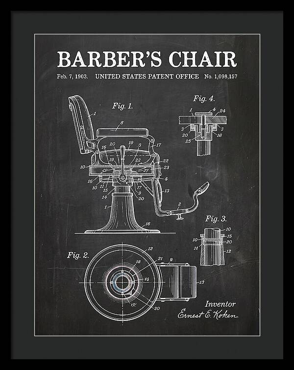 Barber's Chair Chalkboard Patent Us1098157a