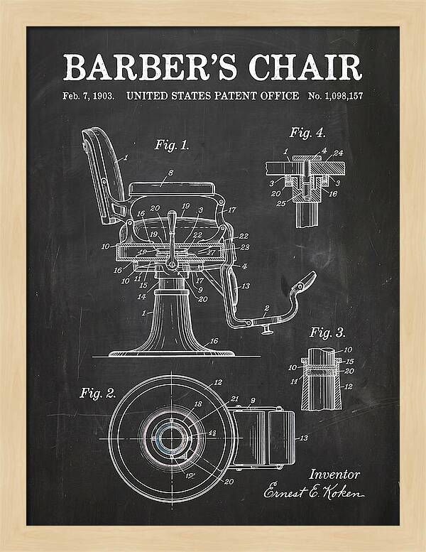 Barber's Chair Chalkboard Patent Us1098157a