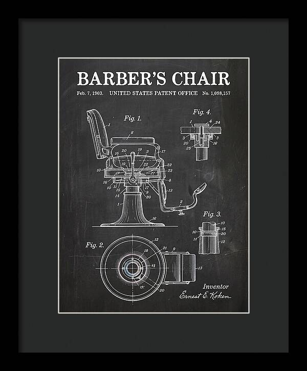 Barber's Chair Chalkboard Patent Us1098157a