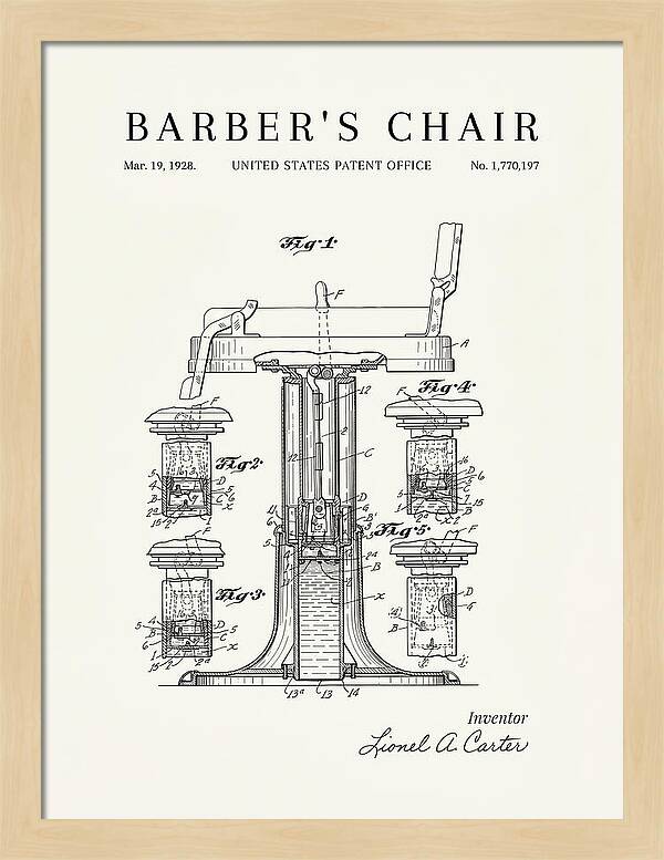 Barber's Chair Minimalist Patent Us1770197a