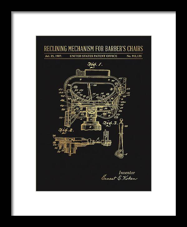 Barber's Chair Reclining Mechanism Gold Patent Us911135a