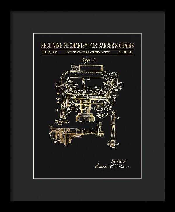 Barber's Chair Reclining Mechanism Gold Patent Us911135a