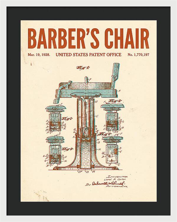 Barber's Chair Retro Patent Us1770197a