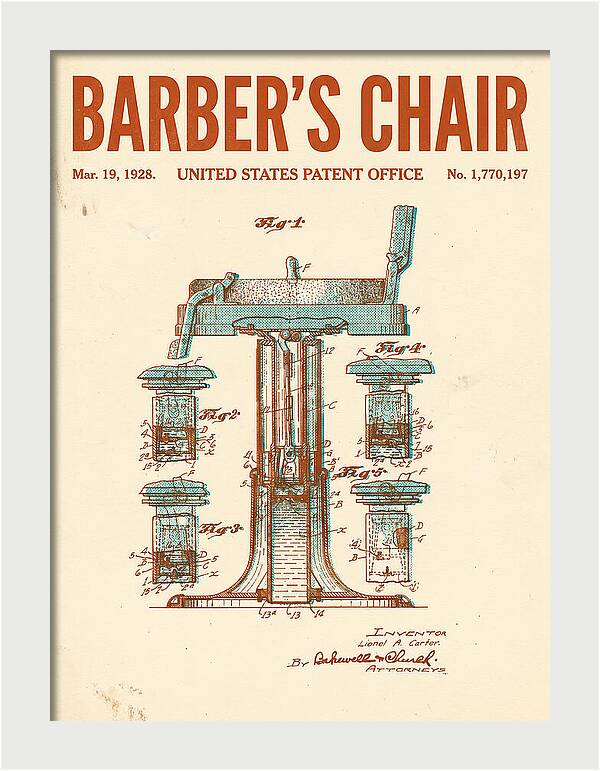 Barber's Chair Retro Patent Us1770197a