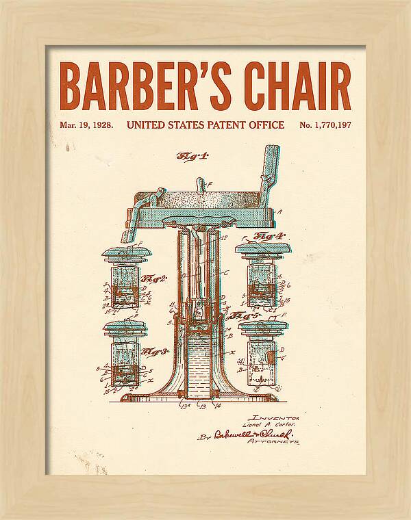 Barber's Chair Retro Patent Us1770197a