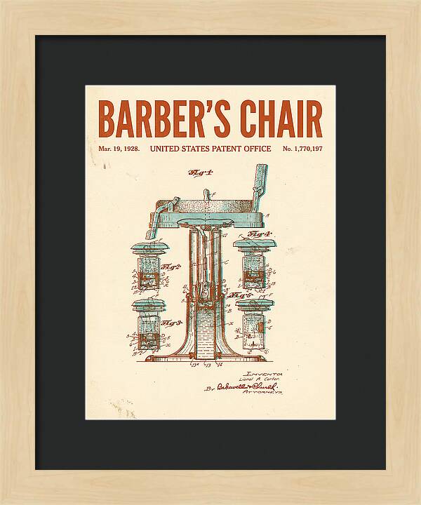 Barber's Chair Retro Patent Us1770197a