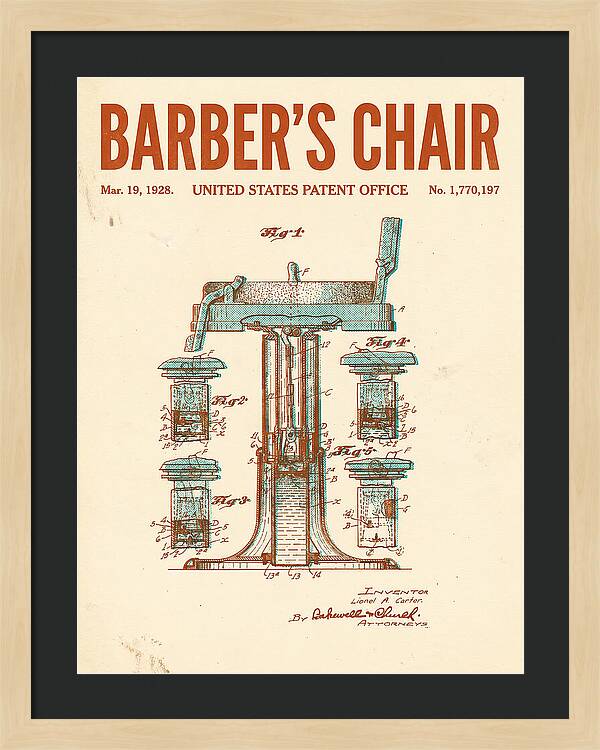 Barber's Chair Retro Patent Us1770197a