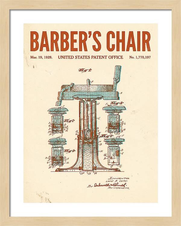 Barber's Chair Retro Patent Us1770197a