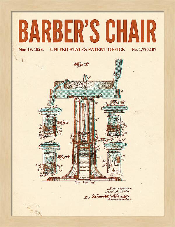 Barber's Chair Retro Patent Us1770197a