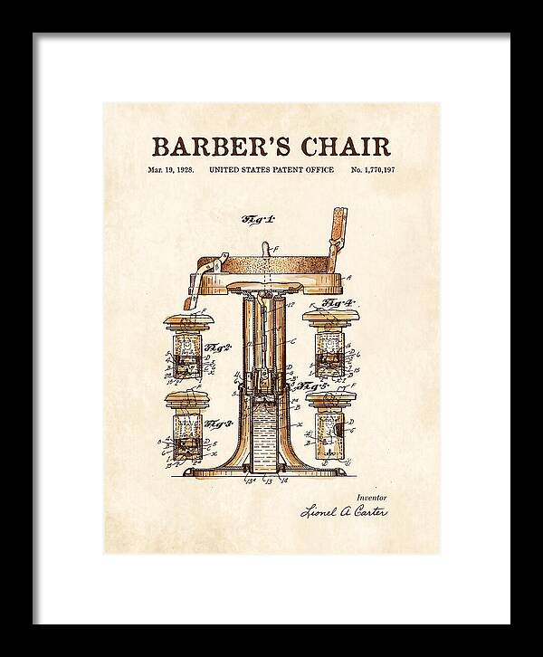 Barber's Chair Watercolor Patent Us1770197a