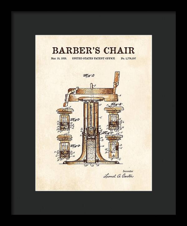 Barber's Chair Watercolor Patent Us1770197a