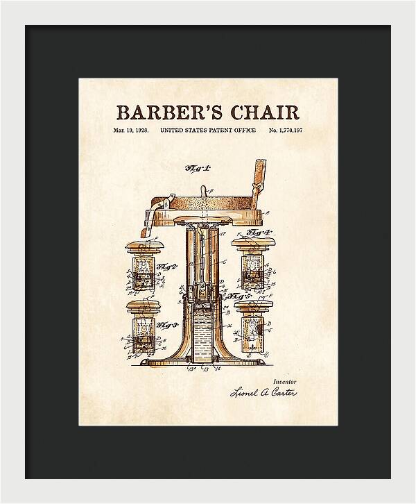 Barber's Chair Watercolor Patent Us1770197a