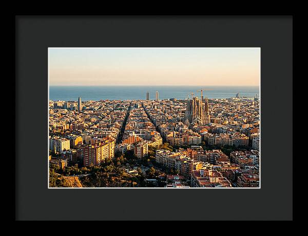 Barcelona Skyline At Golden Hour