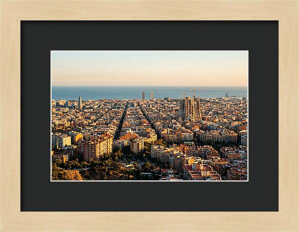 Barcelona Skyline At Golden Hour