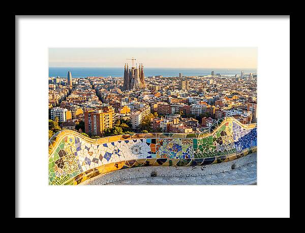 Barcelona Skyline From Park Gell