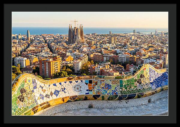 Barcelona Skyline From Park Gell