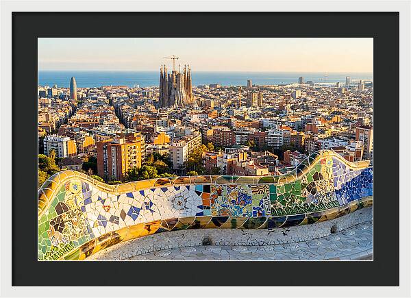 Barcelona Skyline From Park Gell