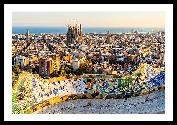 Barcelona Skyline From Park Gell