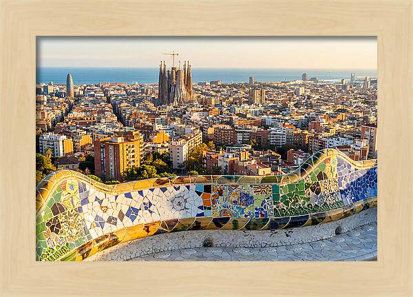 Barcelona Skyline From Park Gell