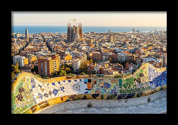 Barcelona Skyline From Park Gell