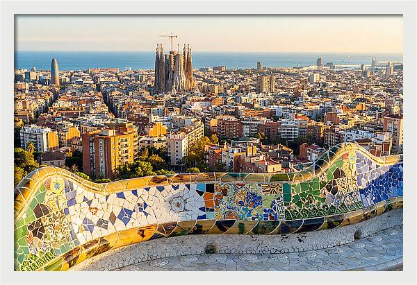 Barcelona Skyline From Park Gell