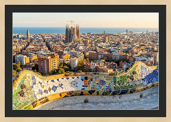Barcelona Skyline From Park Gell