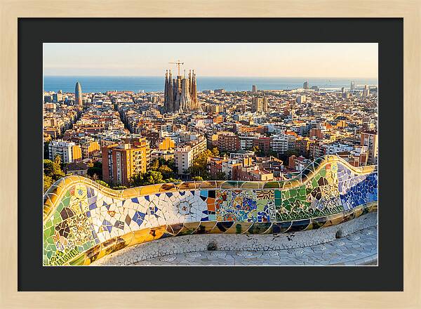 Barcelona Skyline From Park Gell