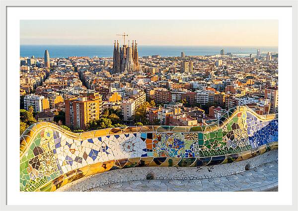 Barcelona Skyline From Park Gell