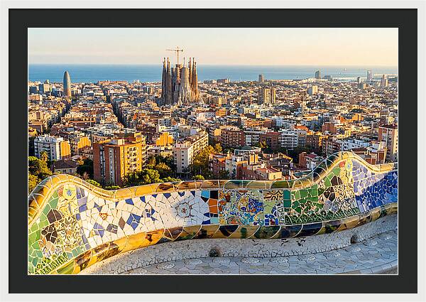Barcelona Skyline From Park Gell