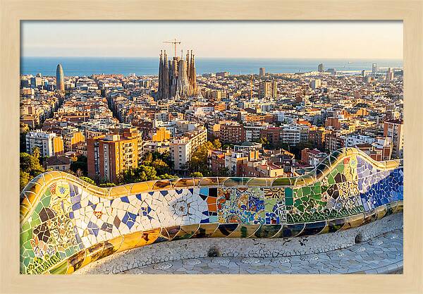 Barcelona Skyline From Park Gell