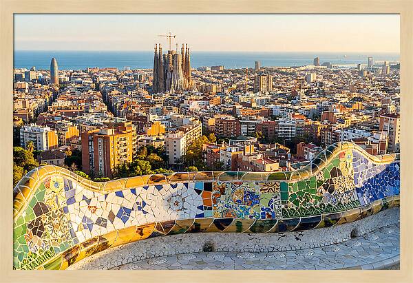 Barcelona Skyline From Park Gell