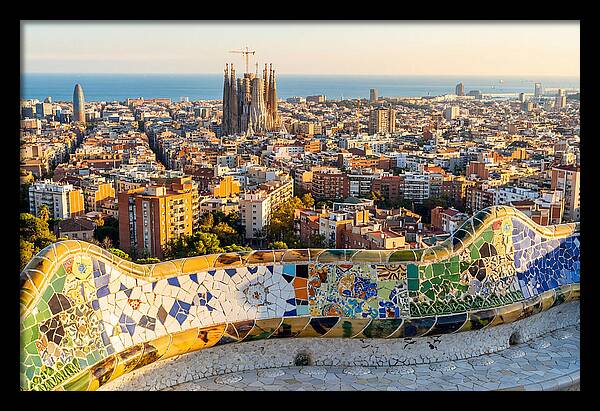 Barcelona Skyline From Park Gell