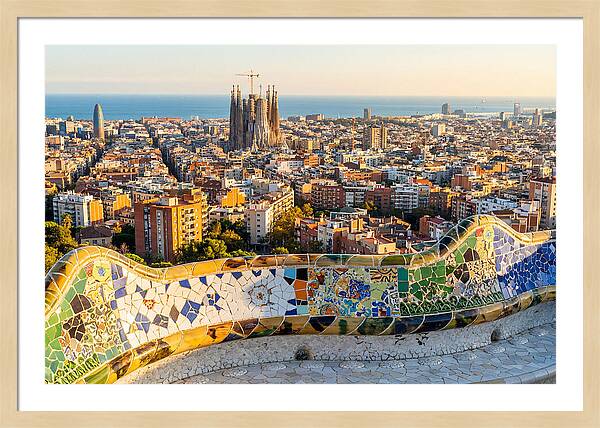 Barcelona Skyline From Park Gell
