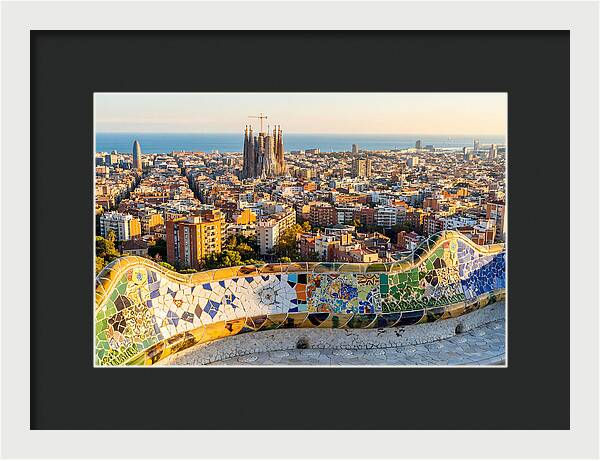 Barcelona Skyline From Park Gell